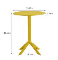 3 Piece Plastic Arm Chair Bistro Grs Premium Ocean Plastic, Mustard Yellow Mustard Plastic
