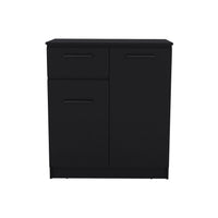 Idaho Dresser With 2 Door Cabinets And Drawer Black Black Particle Board Particle Board