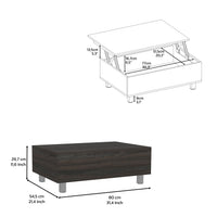 Lift Top Coffee Table, Storage Compartment, Carbon Espresso Brown Particle Board Particle Board