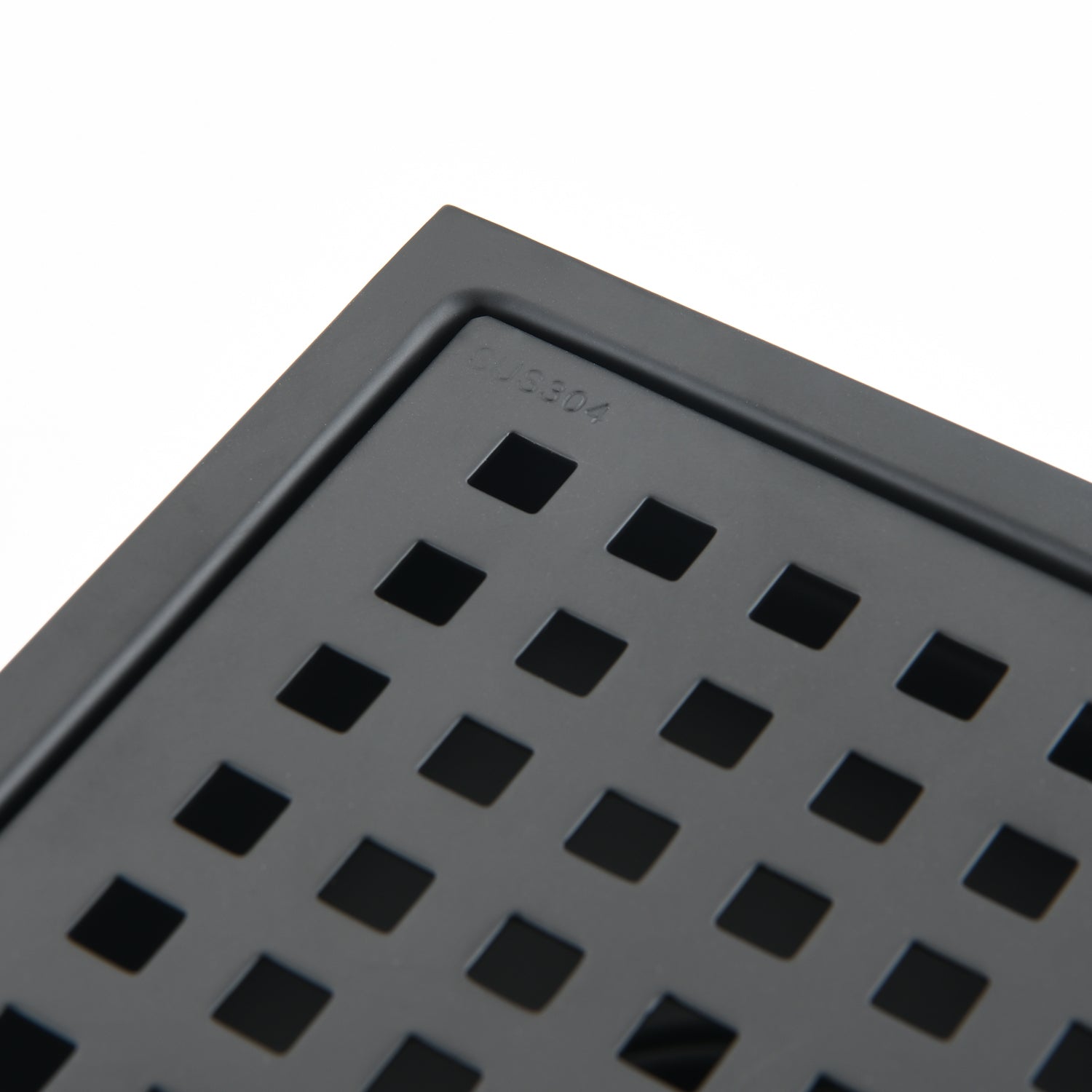 6 Inch Square Shower Floor Drain Square Shower Floor Drain With Flange,Pattern Grate Removable,Food Grade Sus 304 Stainless Steel Matte Black Stainless Steel