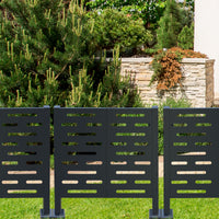 Air Conditioner Fence For Outdoor Units,Metal Privacy Fence Cover, Perfect To Conceal Air Conditioning Units,3 Fence Panels Charcoal Steel