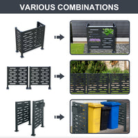 Air Conditioner Fence For Outdoor Units,Metal Privacy Fence Cover, Perfect To Conceal Air Conditioning Units,3 Fence Panels Charcoal Steel