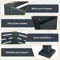 Air Conditioner Fence For Outdoor Units,Metal Privacy Fence Cover, Perfect To Conceal Air Conditioning Units,3 Fence Panels Charcoal Steel