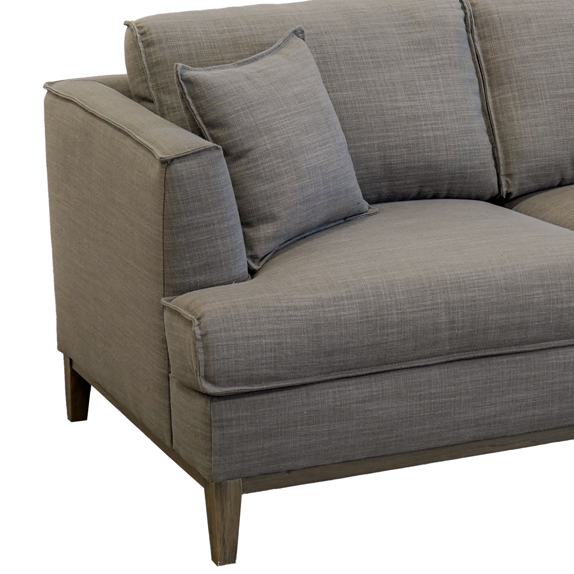 Aspen Grey Linen Loveseat Grey Wood Linen