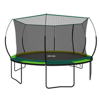 Yc 14Ft Recreational Trampolines With Enclosure For Kids And Adults With Patented Fiberglass Curved Poles Pumpkin Green Green Steel