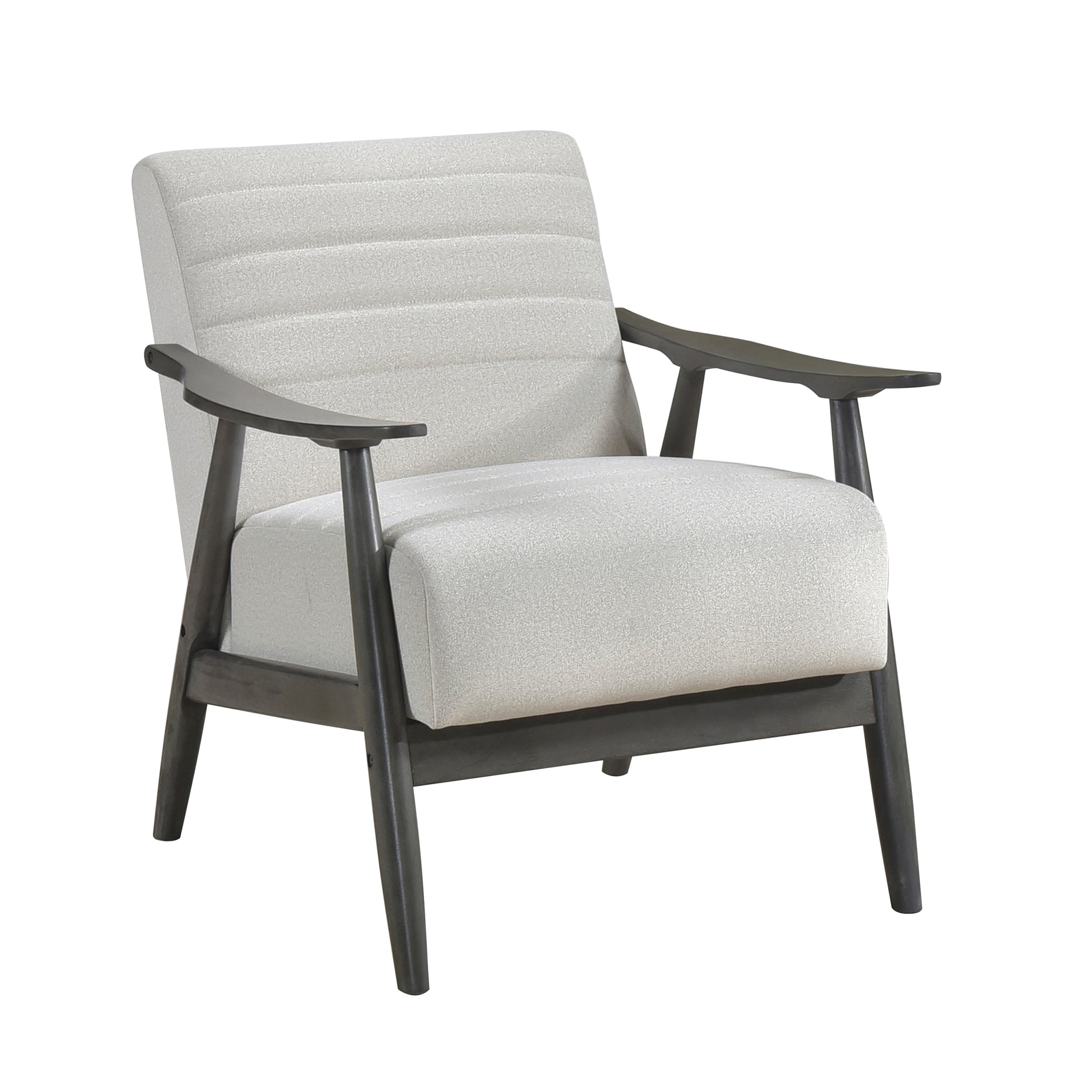 Casual Transitional Accent Chair 1Pc Pearl Hued Fabric Upholstery Dark Gray Frame Solid Wood Living Room Furniture Off White Casual,Transitional Solid Wood