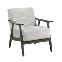 Casual Transitional Accent Chair 1Pc Pearl Hued Fabric Upholstery Dark Gray Frame Solid Wood Living Room Furniture Off White Casual,Transitional Solid Wood