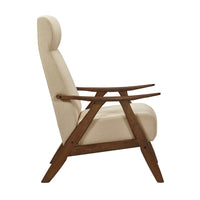 Modern Accent Chair 1Pc Light Brown High Back Chair Cushion Seat And Back Walnut Finish Solid Wood Living Room Furniture Light Brown Primary Living Space Modern,Traditional Rubberwood Solid Wood