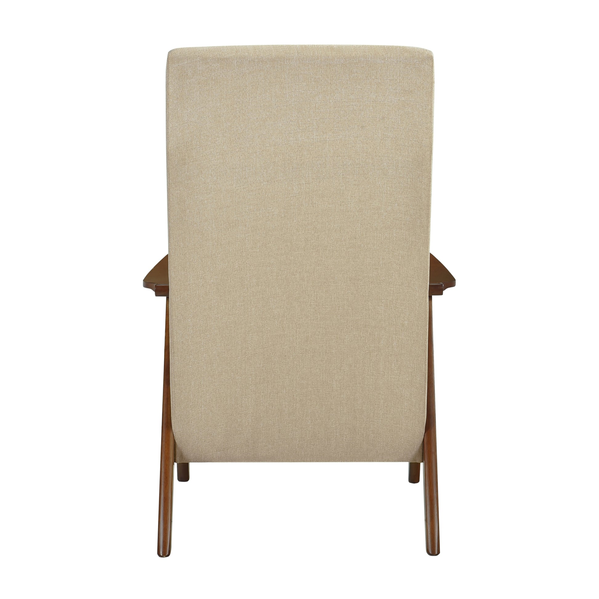 Modern Accent Chair 1Pc Light Brown High Back Chair Cushion Seat And Back Walnut Finish Solid Wood Living Room Furniture Light Brown Primary Living Space Modern,Traditional Rubberwood Solid Wood