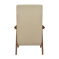Modern Accent Chair 1Pc Light Brown High Back Chair Cushion Seat And Back Walnut Finish Solid Wood Living Room Furniture Light Brown Primary Living Space Modern,Traditional Rubberwood Solid Wood