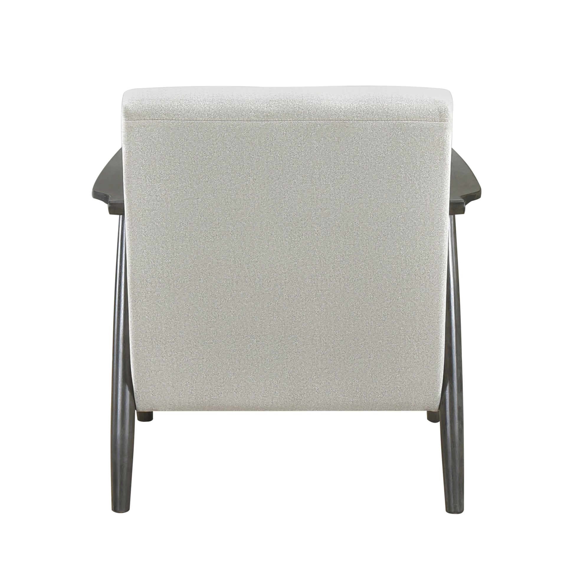 Casual Transitional Accent Chair 1Pc Pearl Hued Fabric Upholstery Dark Gray Frame Solid Wood Living Room Furniture Off White Casual,Transitional Solid Wood