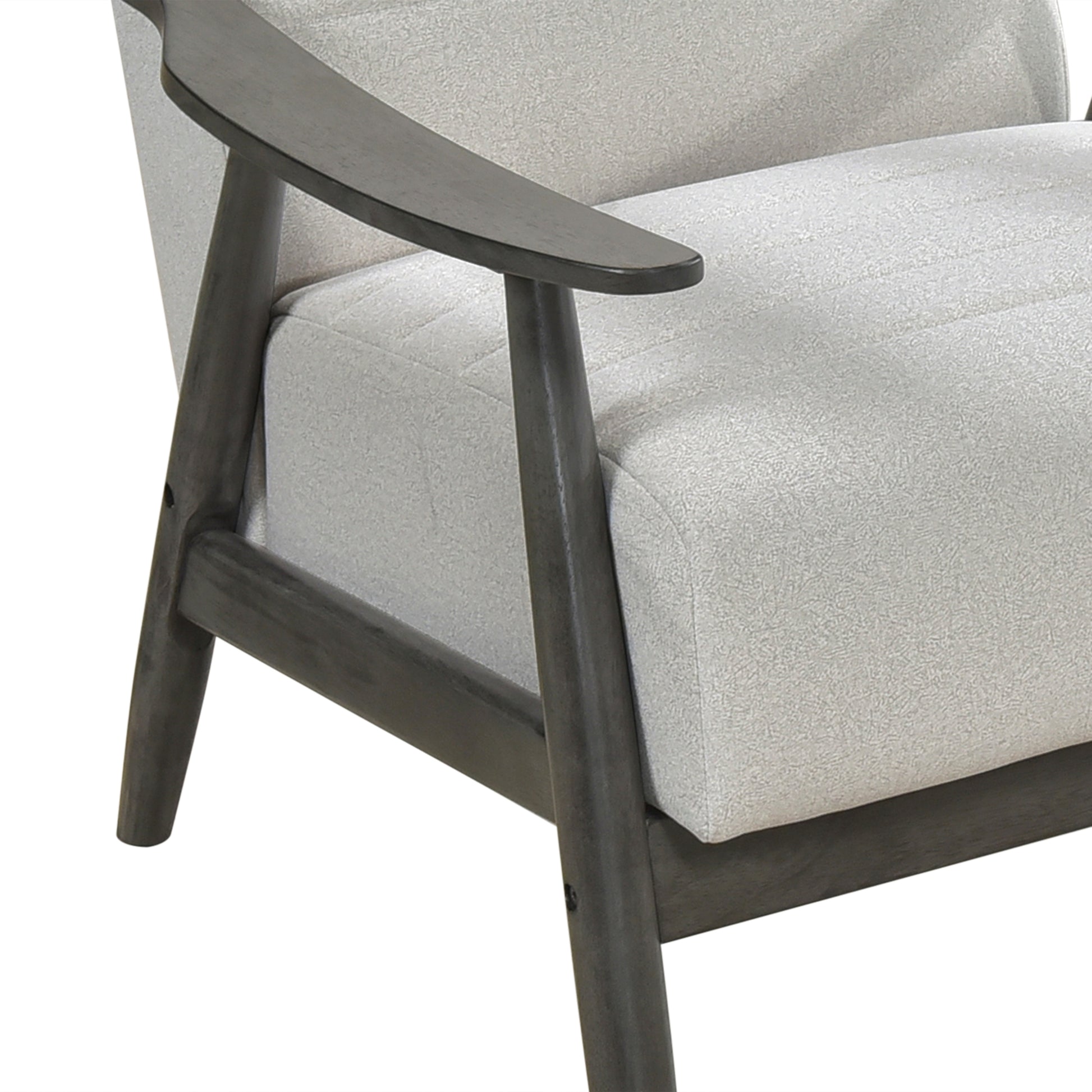 Casual Transitional Accent Chair 1Pc Pearl Hued Fabric Upholstery Dark Gray Frame Solid Wood Living Room Furniture Off White Casual,Transitional Solid Wood