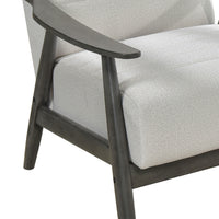 Casual Transitional Accent Chair 1Pc Pearl Hued Fabric Upholstery Dark Gray Frame Solid Wood Living Room Furniture Off White Casual,Transitional Solid Wood