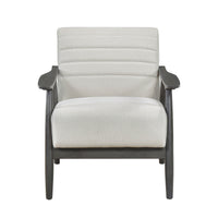Casual Transitional Accent Chair 1Pc Pearl Hued Fabric Upholstery Dark Gray Frame Solid Wood Living Room Furniture Off White Casual,Transitional Solid Wood