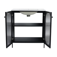 30 Inch Freestanding Bathroom Vanity With Ceramic Sink Black 2 Bathroom Freestanding Modern Steel