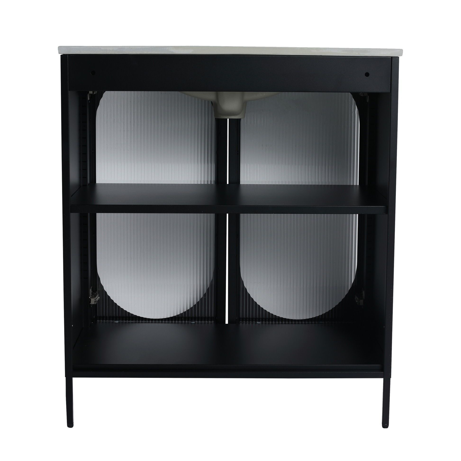 30 Inch Freestanding Bathroom Vanity With Ceramic Sink Black 2 Bathroom Freestanding Modern Steel