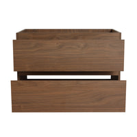 30" Wall Mounted Bathroom Vanity With Ceramic Sink, 2 Soft Close Drawers, Kd Package 2 Brown Oak Bathroom Wall Mounted Modern Plywood