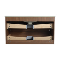 36" Wall Mounted Bathroom Vanity Only The Cabinet Body Bvb01936Bno 2 2 Brown Oak Bathroom Wall Mounted Modern Plywood