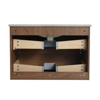 30" Wall Mounted Bathroom Vanity Only The Cabinet Body Bvb01930Bno 2 2 Brown Oak Bathroom Wall Mounted Modern Plywood