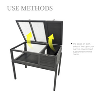 Tortoise House Large Tortoise Habitat Cage, Indoor Tortoises Enclosure For Small Animals, Outdoor Reptile Cage Upgraded Weatherproof Bottom Grey Wood