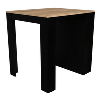 Tanna Kitchen Counter Dining Table ,Two Legs, Three Side Shelves Black Pine Multicolor Particle Board Particle Board