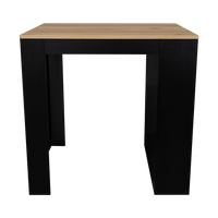 Tanna Kitchen Counter Dining Table ,Two Legs, Three Side Shelves Black Pine Multicolor Particle Board Particle Board