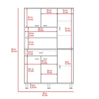 Della 90 Kitchen Pantry, One Drawer, Multiple Cabinets, Two Open Shelvess White White Primary Living Space Modern Particle Board Particle Board