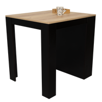 Tanna Kitchen Counter Dining Table ,Two Legs, Three Side Shelves Black Pine Multicolor Particle Board Particle Board