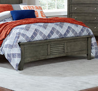 Cool Gray Finish 1Pc Twin Size Bed Louvered Panel Headboard Footboard Transitional Style Bedroom Wooden Furniture Box Spring Required Twin Gray Wood Transitional Panel Wood