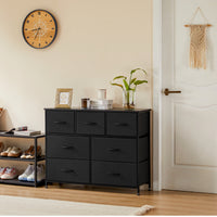 7 Storage Spaces, Assembled Wardrobe Lockers, Bedroom Furniture Lockers,Black Black Acacia Wood