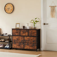 7 Storage Spaces, Assembled Wardrobe Lockers, Bedroom Furniture Lockers,Brown Brown Acacia Wood