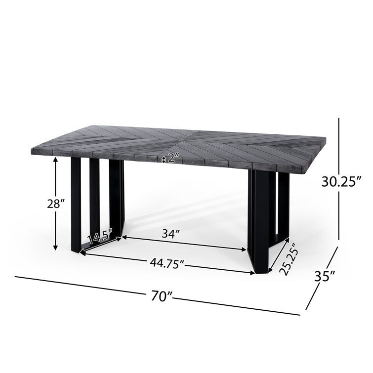 Verona Lightweight Concrete Dining Table Leg Black Iron