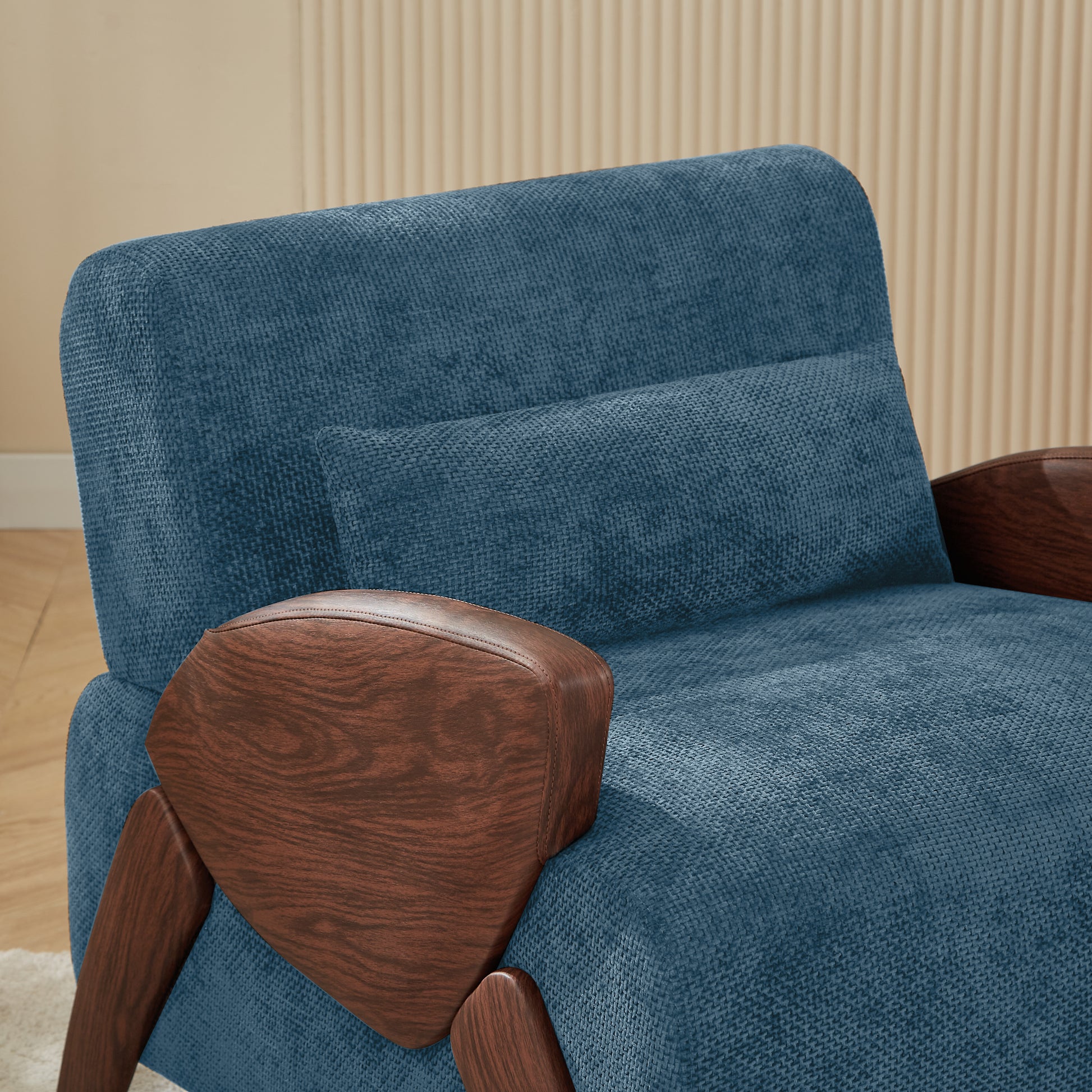 Modern Accent Armchair With Plush Cushioning, Comfortable Armrests, And Stylish Design For Living Room, Bedroom, Or Office Blue Chenille