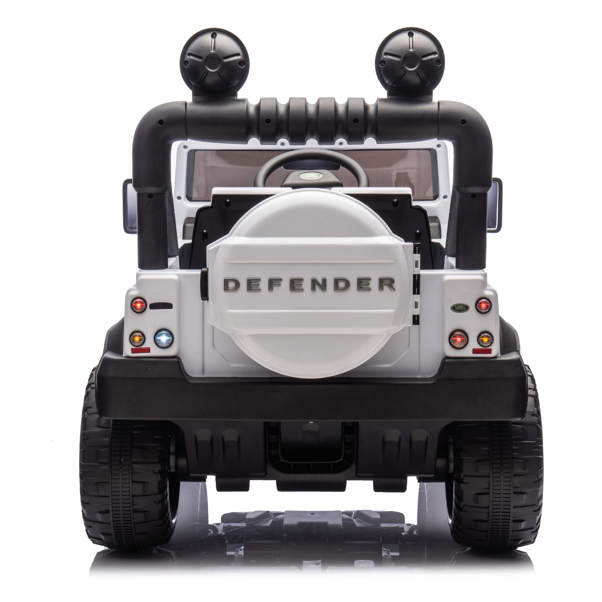 Licensed 2015 Land Rover Defender 90,24V Kids Ride On Xxl Car W Parents Control,2Wd,Four Wheel Suspension,Bluetooth,Mp3,Music,Power Display,Led Lights,Speeds 1.86 3.11Mph For Kids 3 7. White Polypropylene