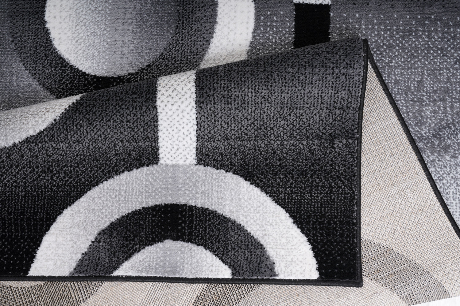 Jersey Area Rugs, Carpets For Livingroom, 5X7 Area Rugs ,3987 Black Grey Rectangle 5&7 Black Grey Contemporary Abstract Polypropylene