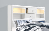 Civic White King Bed White Solid Wood Mdf