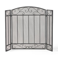 Fire Screen Black Silver Iron