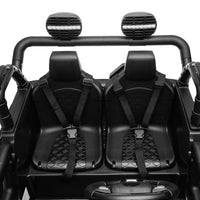 24V Two Seater Kids Ride On Truck Car W Parents Control,200W*2,Seat Width 20.28In,Four Wheel Suspension,Led Lights,Music,Mp3,Bluetooth,Two Independent Seat Belts,Suitable For Off Road For Kids Aged 3 Black 100 149 Lbs Polypropylene