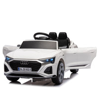 12V Kids Ride On Electric Car W Parents Remote Control,Licensed Audi Sq8 For Kids,Dual Drive,Suspension,Hanging Start,Three Speed Adjustable Music,Volume Control,Led Lights For Kids Aged 3 6. White