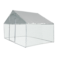 Xpt033 Outdoor Chicken Coop Metal Big Space 10*6*6Ft Silver Grey Metal