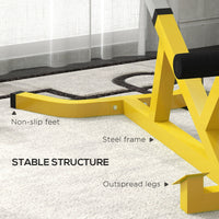 Soozier Roman Chair Back Extension Machine, Height Adjustable Hyperextension Bench With Dip Bars, Multi Functional For Back, Core, Arms And Whole Body Training, Yellow Yellow Steel