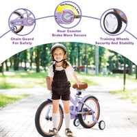 Multiple Colors,Girls Bike For4 7 Years Old Kids,16 Inch Wheel ,Training Wheels Included Cycling Purple Garden & Outdoor Steel