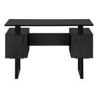 Computer Desk, Home Office, Laptop, Storage, 48"L, Work, Black Laminate, Black Metal, Contemporary, Modern Black Particle Board