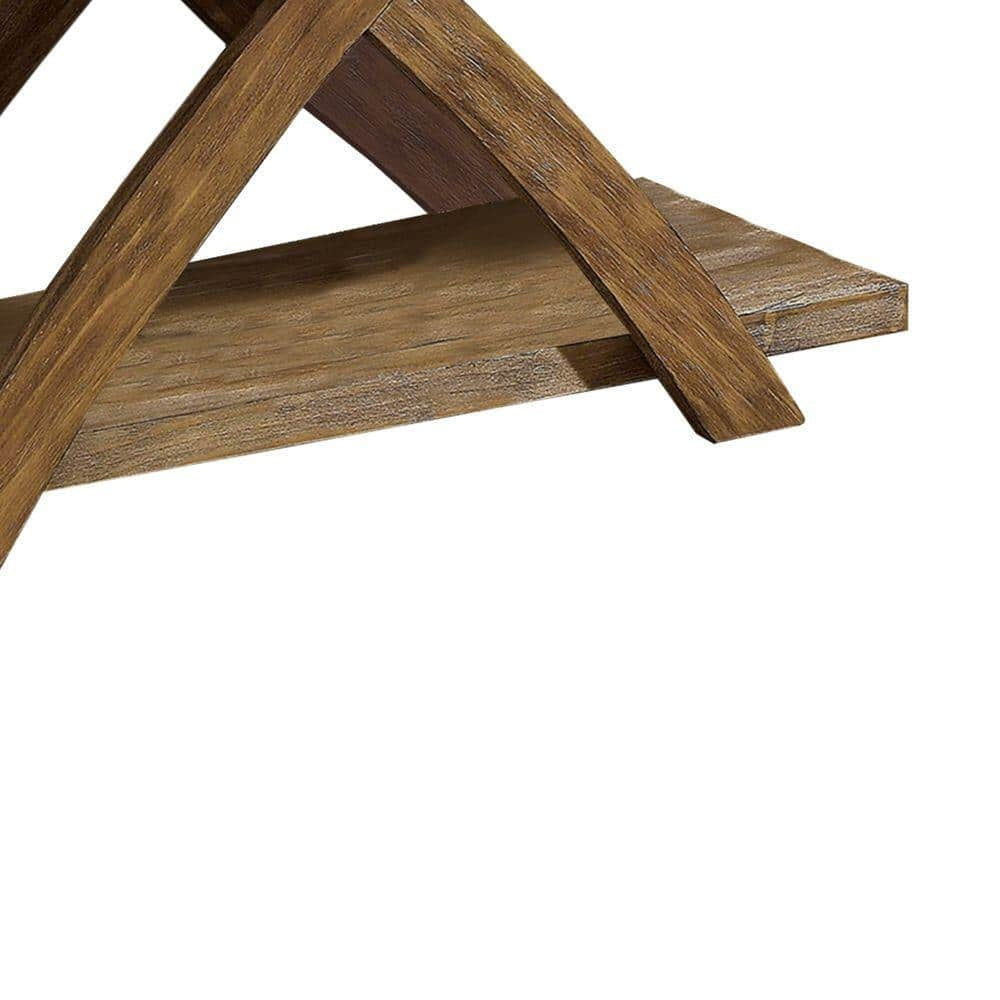 Transitional 1Pc Sofa Table Occasional Tables Plank Style Top Antique Light Oak Open Bottom Shelf Light Oak Primary Living Space Antique,Contemporary,Modern,Rustic,Transitional Rubberwood Open Storage Rectangular Console Tables Solid Wood
