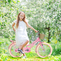 Multiple Colors,Girls Bike With Basket For 7 10 Years Old Kids,20 Inch Wheel ,No Training Wheels Included Cycling Light Pink Garden & Outdoor Carbon Steel