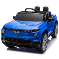 24V Kids Ride On Car W Parents Control,Licensed Chevrolet Silverado,Four Wheel Suspension,Led Lights,Bluetooth,Music,Usb,Mp3,Power Display,Speeds 2.49 3.73Mph For Kids Aged 2 5. Blue 50 99 Lbs