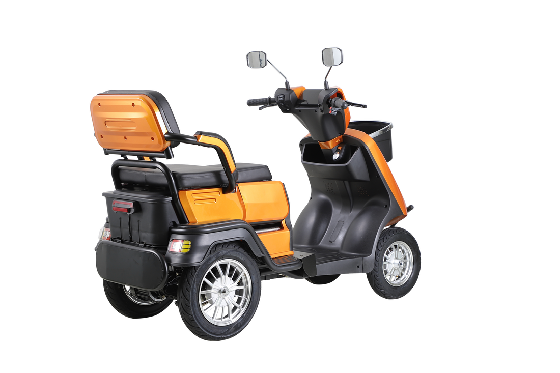 Heavy Duty 4 Wheel Mobility Scooters For Seniors & Adults 500Lbs Capacity Orange Abs Pc