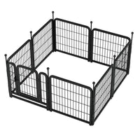 Dog Playpen 8 Panels 24" Height Heavy Duty Dog Fence Puppy Pen For Large Medium Small Dogs Indoor Outdoor Foldable Pet Exercise Pen Black Iron