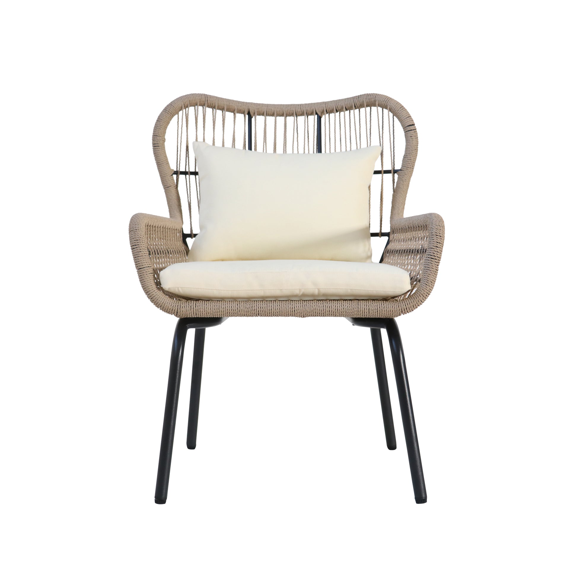 Southport Club Chair Brown Beige Woven Rope