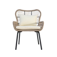 Southport Club Chair Brown Beige Woven Rope